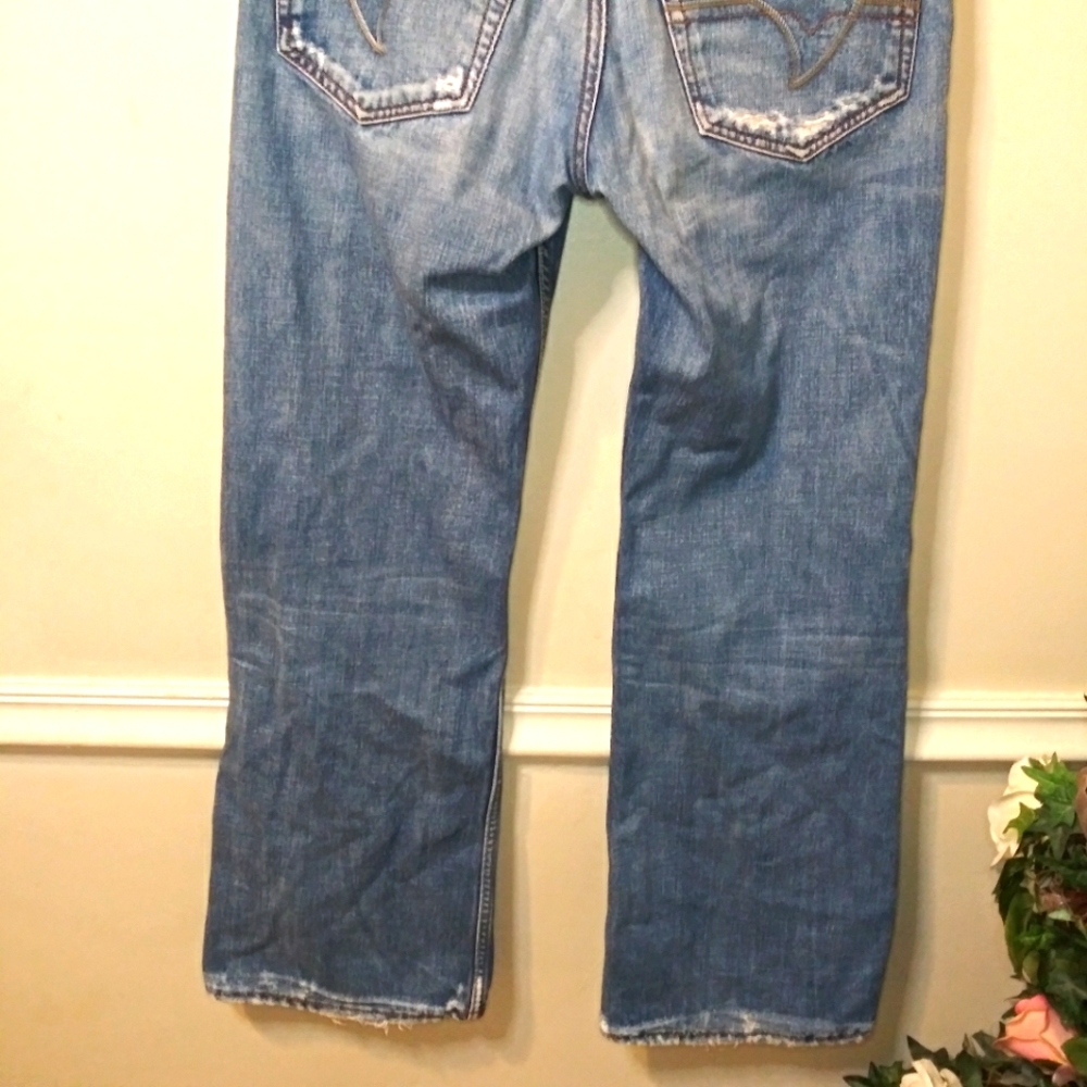 Vintage Diesel Tyel Distressed Button-Fly Bootcut Jeans Made In Italy - Picture 9 of 14